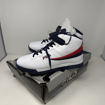 NEW MEN FILA VULC 13 MID PLUS RED WHITE BLUE CLASSIC HIGH TOP LACE SNEAKERS 10.5