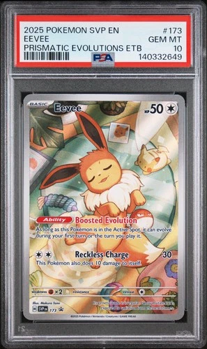 2025 POKEMON PRISMATIC EVOLUTIONS ELITE TRAINER BOX #173 EEVEE PSA 10