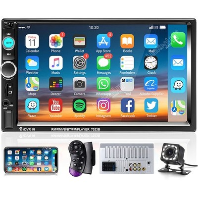 7'' Doppel 2 DIN Bluetooth Autoradio Stereo FM USB TF AUX MP5 Player Mit Kamera