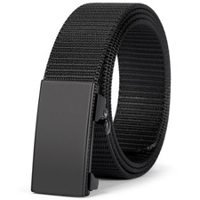 BOSTANTEN Ratchet Web Belt Men, Nylon Golf M 36"-42"Waist , 001- All Black