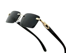 Mens CLASSY Style Wood Buffs Vintage Square Style Clear Marble Lens Eye Glasses