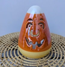 Vintage Walnut Creek Candy Corn Ceramic Tea light CandleHolder