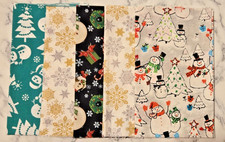 5 fat quarters 100 cotton - Holiday Snowmen