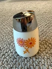 Vintage Starline sugar dispenser daisies white milk glass santa barbara