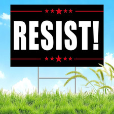 RESIST Double-Sided Anti-Trump Yard  Handheld Signs - 2025 Edition