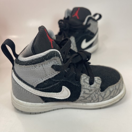 Nike Air Jordan 1 Mid SE Elephant Print Black Todd. Size 6C DM6217-016 Black Lac - Picture 2 of 13