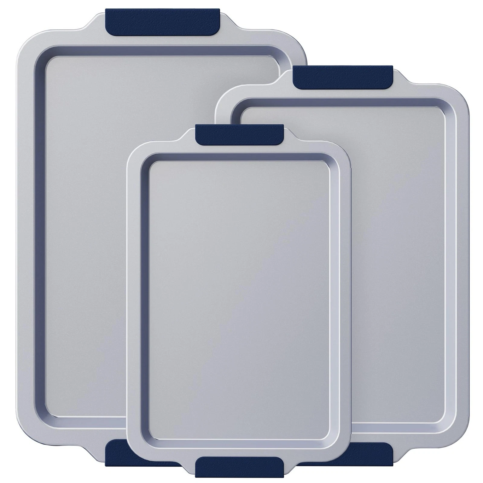 BRONYPRO Non Stick Ceramic Baking Sheet Pan Set of 3, 20"x12.4"x1.57", Navy