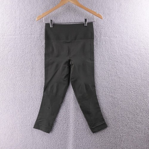 Lululemon Align High Rise Crop Leggings Dark Olive Green Athleisure Womens 6 - Picture 2 of 6