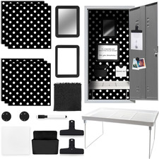 17Pcs Locker Set with 6 Magnetic Locker Wallpaper Locker Shelf Whiteboard Dry Er