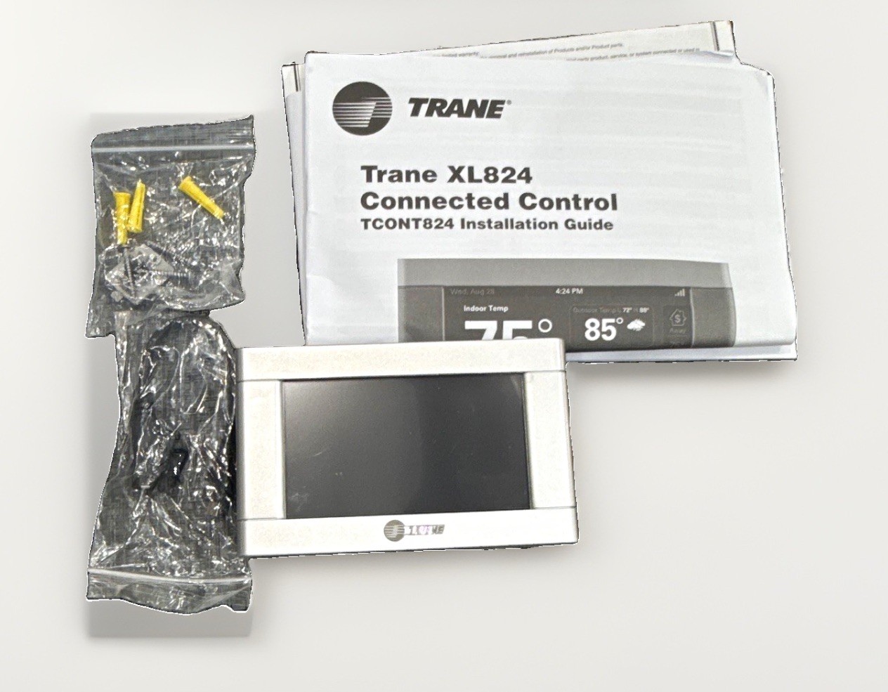 Trane XL824 TCONT824 Programmable Touchscreen Thermostat w/ Installation Guide