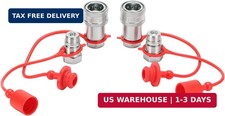 2 Sets 1/2" NPT Hydraulic Quick Connect Tractor Couplers with Dust Caps, ISO 567