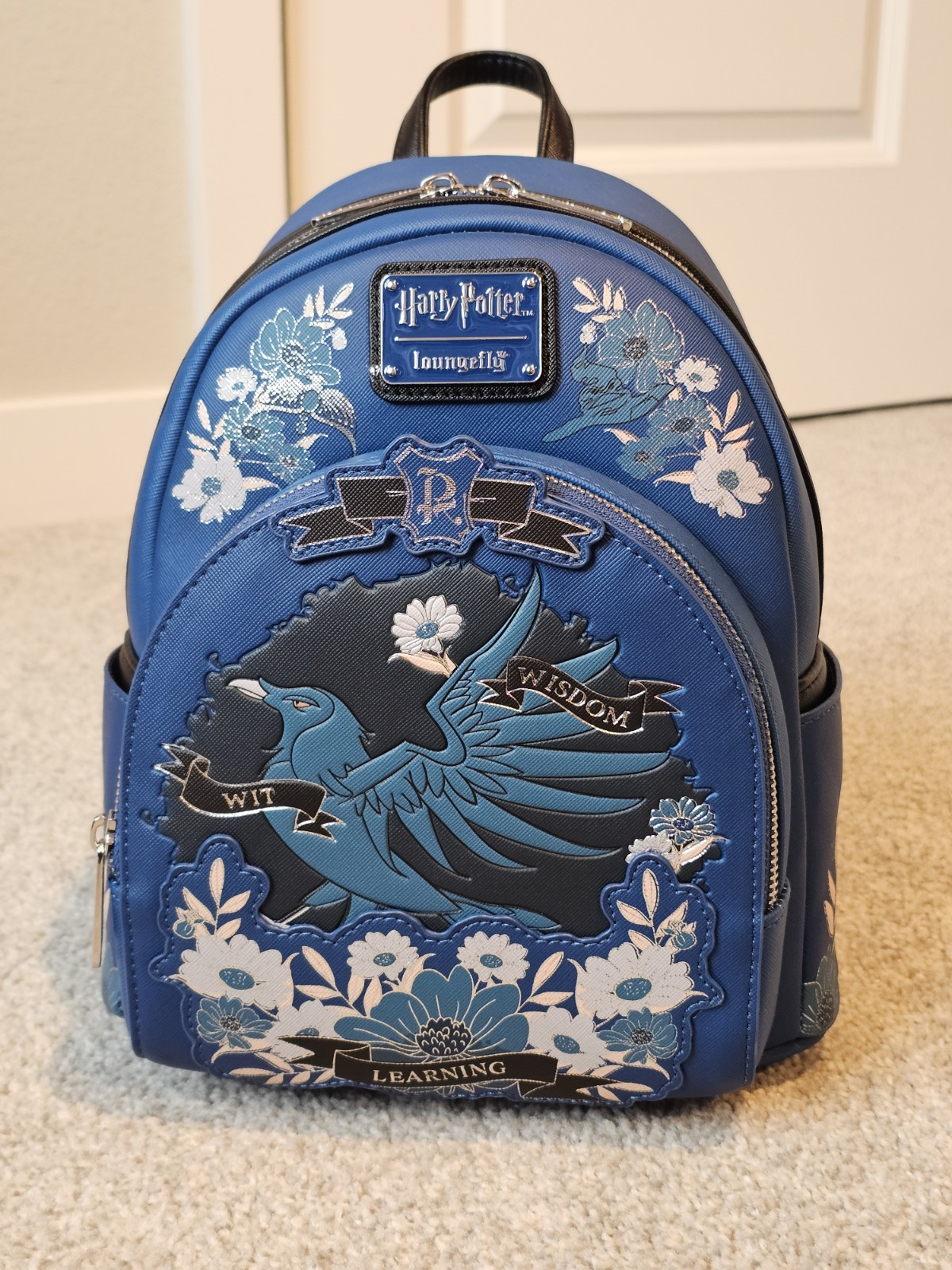 Mini mochila mágica tatuaje floral casa Ravenclaw Loungefly Harry Potter nueva con etiquetas