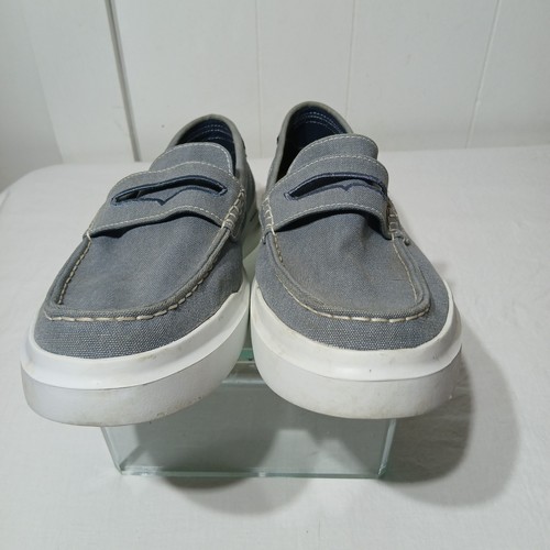 Cole Haan Grandpro Rally Shoes Blue Canvas Slip On Penny Loafers EUC Men's 11M - Picture 4 of 11
