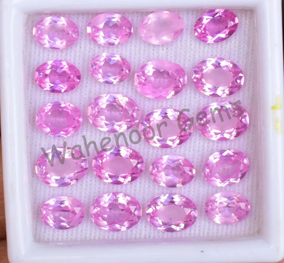 20 Pcs Natural MOGOK Pink Ruby 7.10 mm Oval Certified AAA+ Loose Gemstone - Image 4 of 4