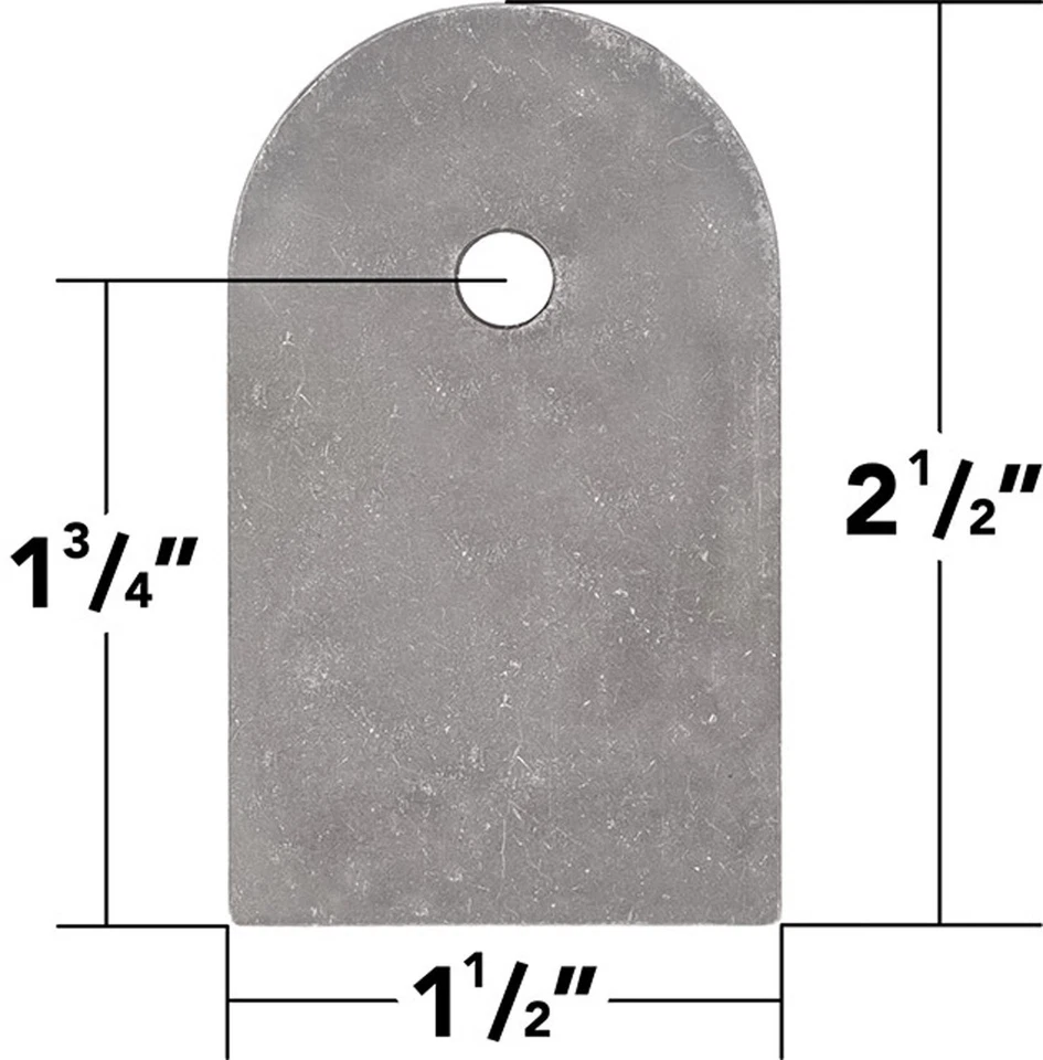 Trail Gear 180201-KIT Weld On Flat Tabs 1/4 Hole 1-1/2 wide 2-1/2 tall 1-3/4 bot - Image 2 of 3