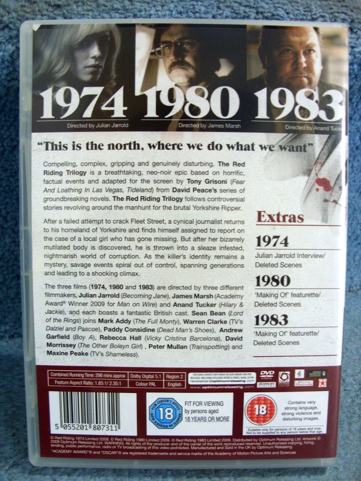 Red Riding Trilogy (DVDR2) 3Discs 2009 Sean Bean 298mins+Extras (BARGAIN) - Image 2 of 4