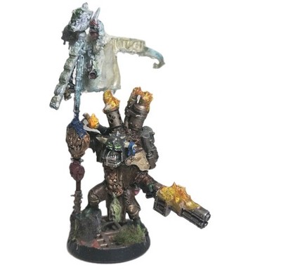 Custom Kitbashed Ork Big Mek w/ Waaagh! Banner   Painted Warhammer 40K Orks...