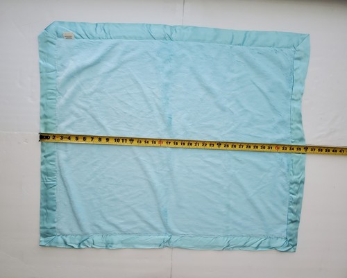 Little Giraffe Luxe Blanket Sky Blue Faux Fur Satin Edge 30" x 36" Made In USA - Picture 7 of 9
