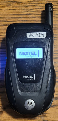 Motorola i series ic502 - Black ( Nextel ) Rare iDEN PTT Flip Phone - Works READ