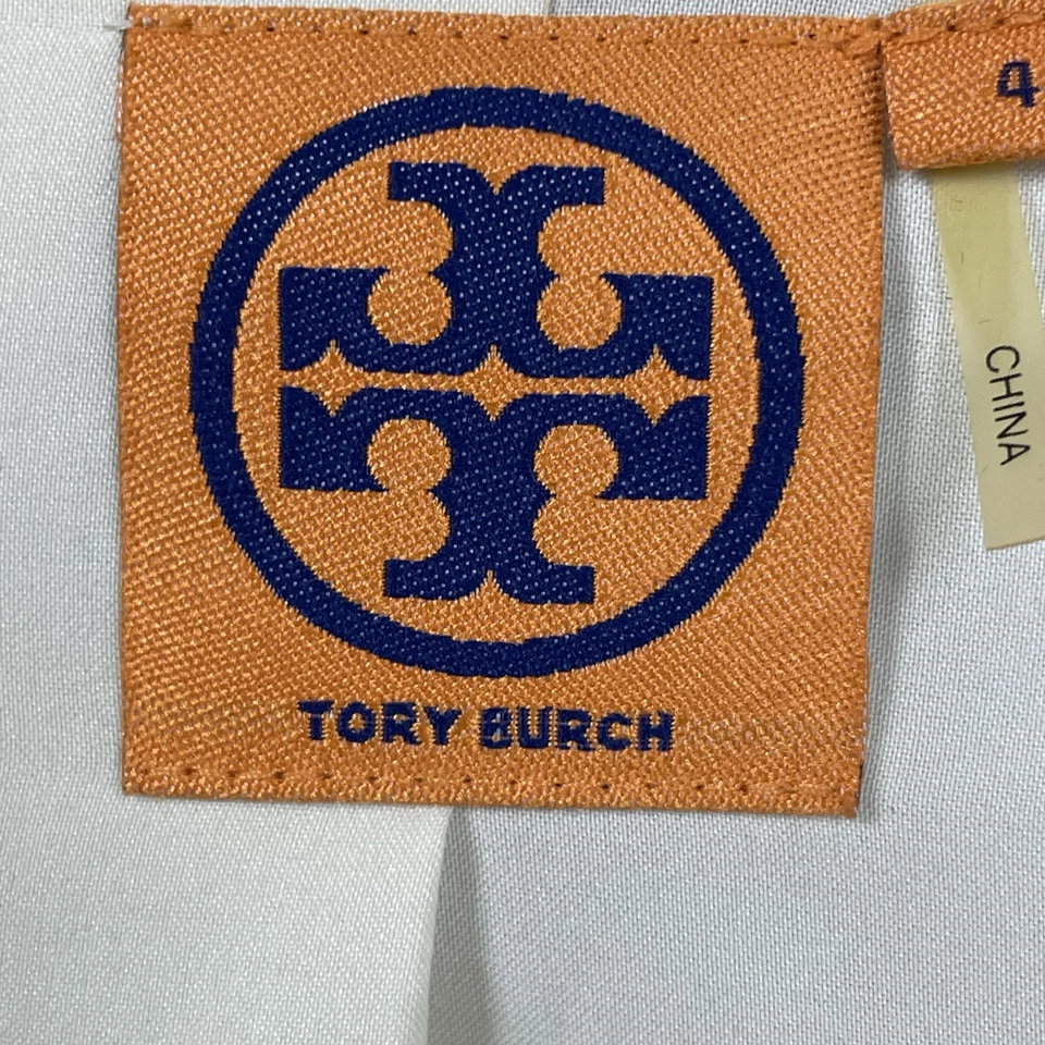 Chaqueta Blazer Tory Burch Beige 2 Botones Dorados Pico Ventilado Bolsillos Forrados Talla 4 Foto 3 de 4