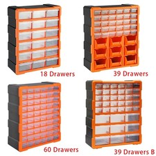 39/60 Multi Drawer Parts Organiser Unit Home Tool Storage Cabinets Clear Boxes