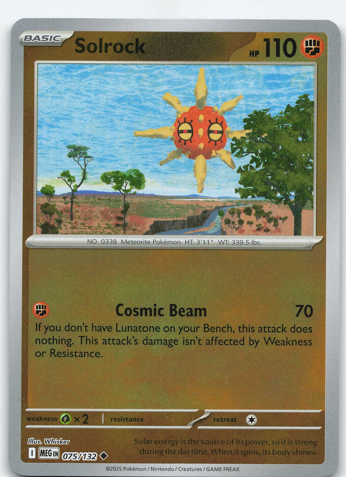 Solrock 075/132 Uncommon Reverse Holo ME01: Mega Evolution NM Pokémon