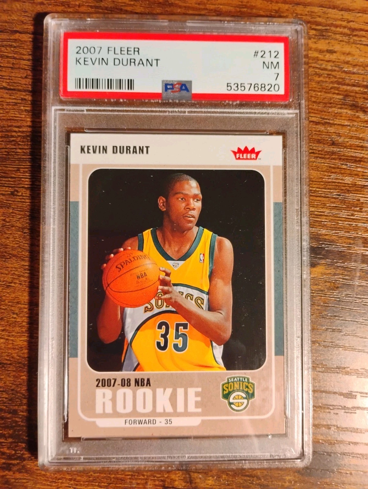 PSA 7 2007-08 Fleer Basketball #212 Kevin Durant Rookie Seattle Supersonics RC