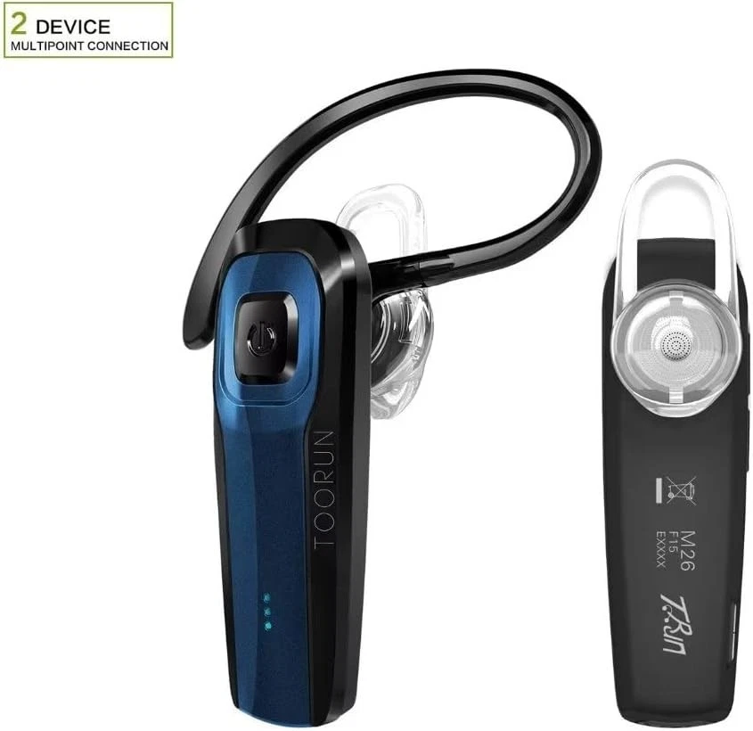 Wireless Bluetooth Earpiece Handsfree Headset V5.0 Noise Cancelling Mic Blue - Image 4 of 4