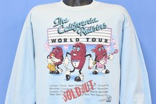 vintage 80s CALIFORNIA RAISINS WORLD TOUR SOLD OUT BLUE SWEATSHIRT MEDIUM M