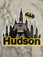 Batman Super Hero Inspired Custom Personalised Cake Topper Add Any Name