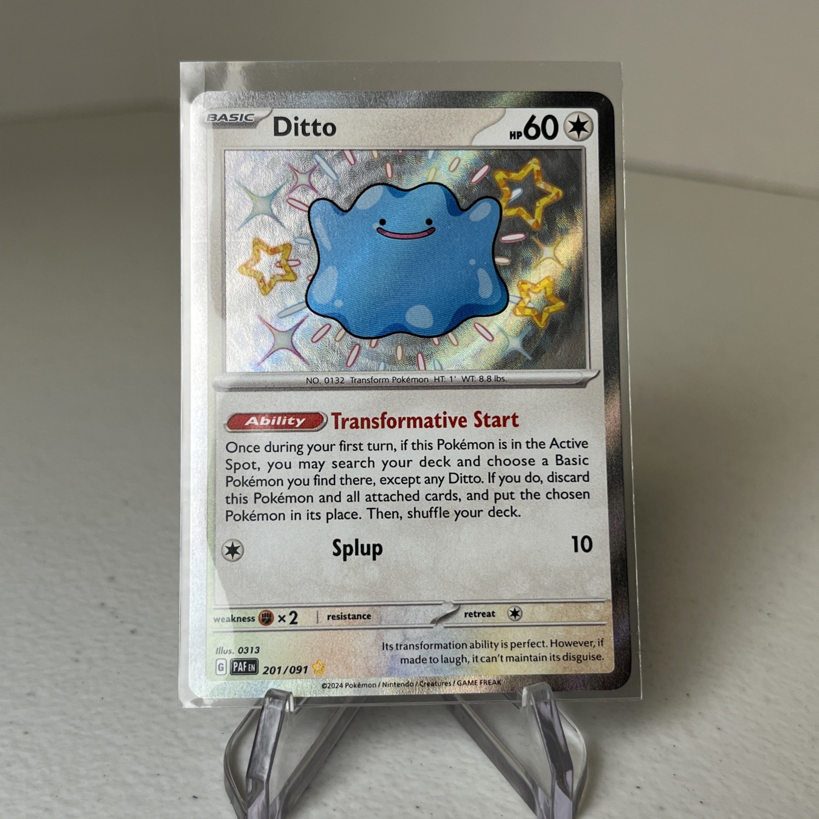 Pokemon Shiny Ditto 201/091 Paldean Fates Shiny Rare Nm