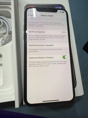 iPhone X unlocked 256gb Black  iOS 14.2  RARE -FAST SHIPPING   100% Battery