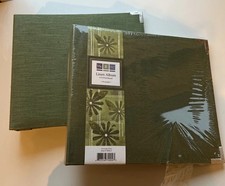 We R Memory Keepers Two 8x8 Scrapbook Albums Post Bound Avocado Green 2 Refills