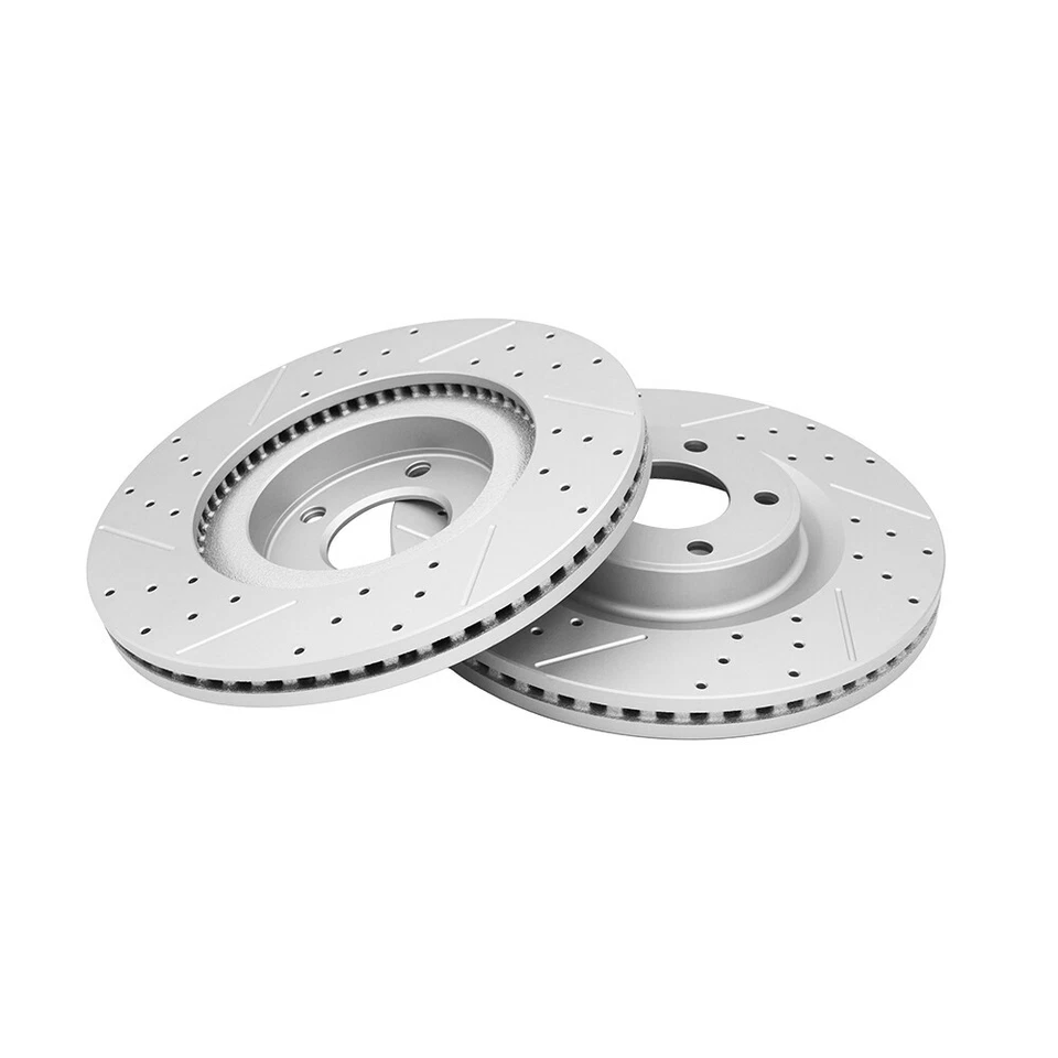 Front Rear Drilled Brake Rotors & Ceramic Pads For 11-14 Ford Edge Lincoln MKX Foto 2 de 4