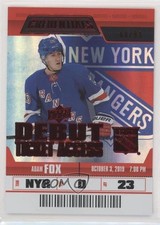 2019-20 Upper Deck Credentials Debut Ticket Access Red 68/99 Adam Fox #139 0kp6