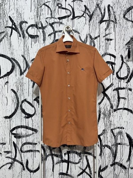 Men Etro T-Shirt Coral Cotton 36 / S / 44