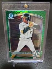 Bowman 2022 LEO DE VRIES A's Chrome Green Parallel Baseball Card Unused