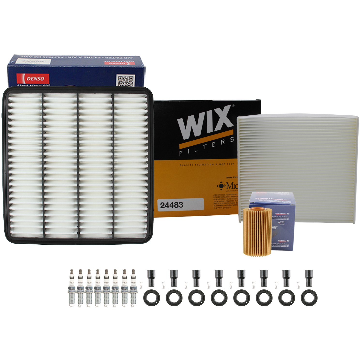 Denso Tune Up Kit NGK 8 Spark Plugs  Boots Kit for LX570 Sequoia Tundra V8