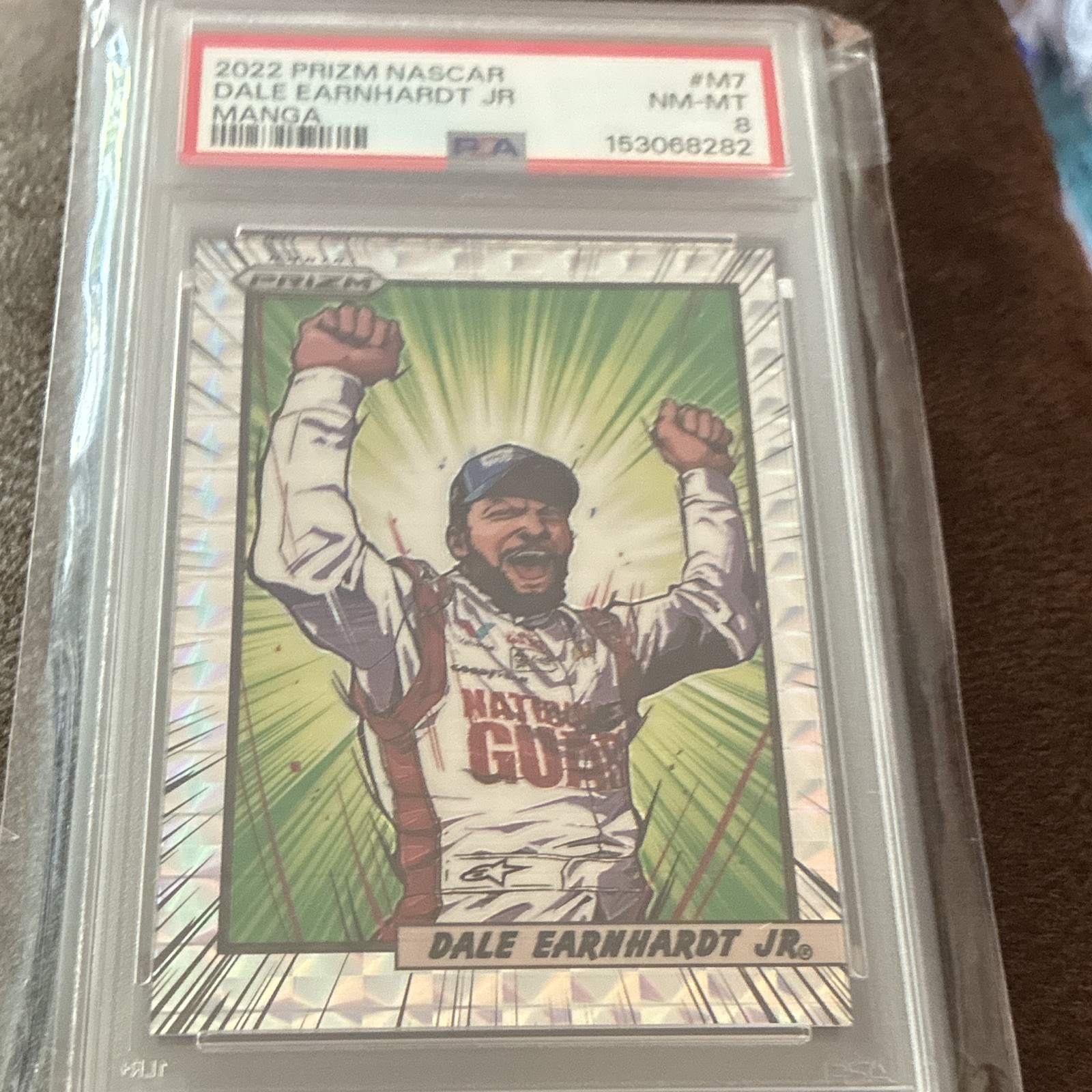 Panini 2022 Prizm NASCAR Manga Dale Earnhardt Jr. #M7 PSA 8 Base Auto Racing