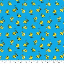 LINED WINDOW VALANCE CURTAIN 42 X 15 WOODSTOCK SNOOPY ON BLUE PEANUTS