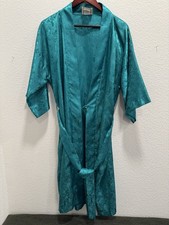 Vintage California Dynasty Long Satin Green Robe Size Medium