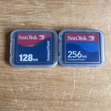 2 Compact Flash 128 256 mb Sandisk Digital Camera Picture Memory Card