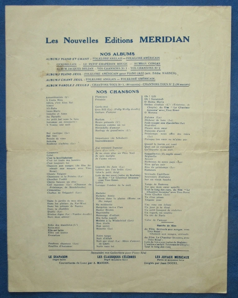 PIAF 1945 PARTITION LES 3 CLOCHES VILLARD GILLES COMPAGNONS DE LA CHANSON PIANO! - Photo 3/3