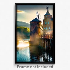 Pixel Art Poster - Elegant Mill (8 Bit Psychedelic Trippy Video Game Print)