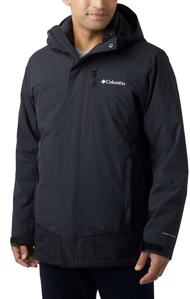 【軽量 高機能】US Columbia OMNI-TECH スノーウェアー 黒 Columbia Men's Lhotse III Interchange Black Jacket - Big 1X Omni