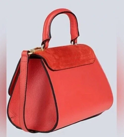 See By Chloe Joan Rust Red Leather Suede Flap Top Handle Shoulder Bag Authentic - Image 2 of 4