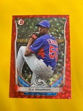62061  2014 Bowman Draft Top Prospects Red Ice #TP72 C.J. Edwards CUBS #75/150
