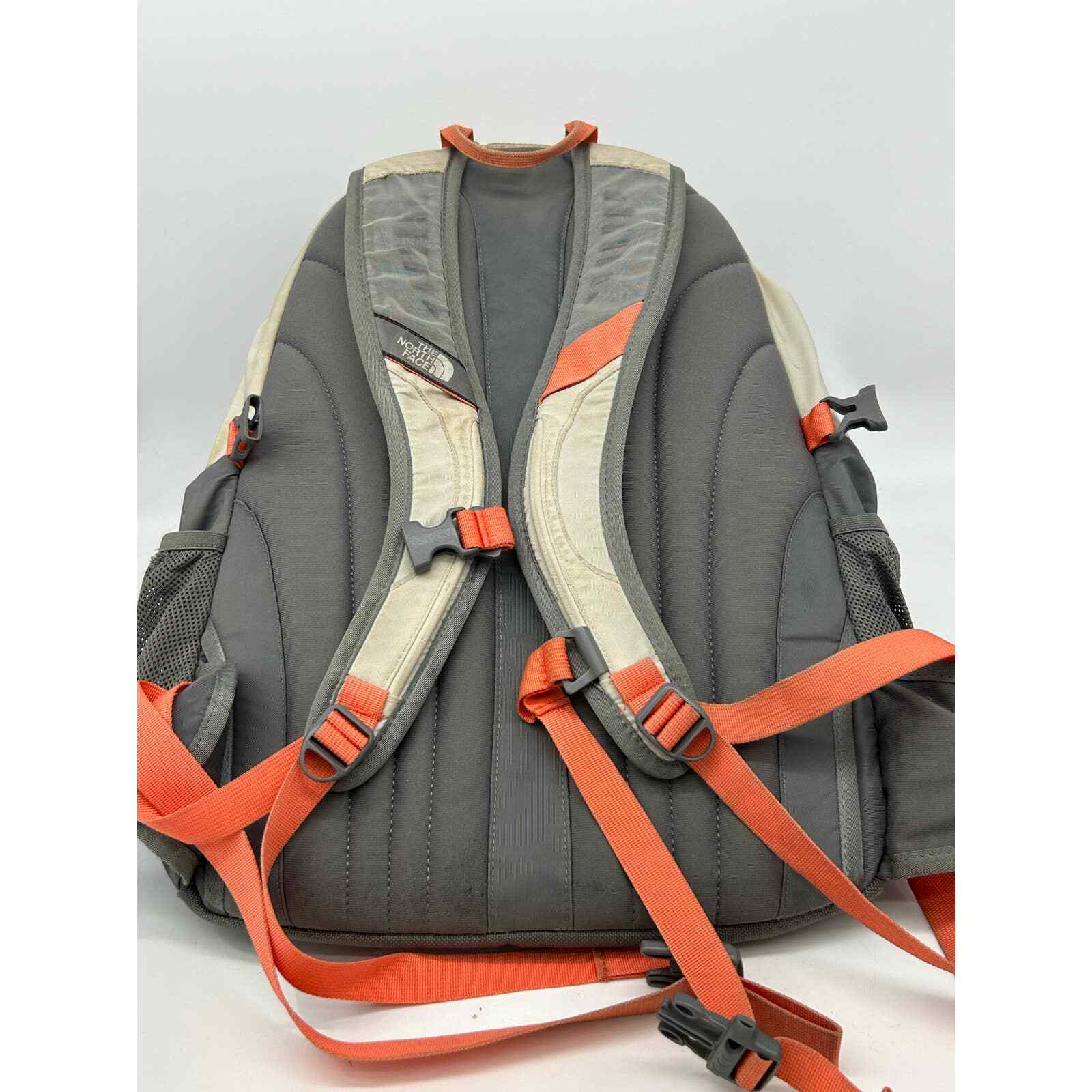 The North Face Backpack Laptop Case hiking Cream with Orange 17x`5
