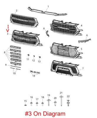 Grille-Laramie, VIN: G Mopar 68404863AF fits 20-22 Ram 1500 for