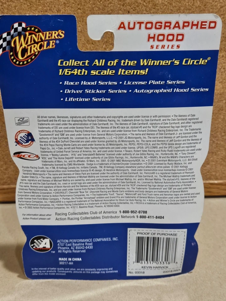 Winner's Circle 2002 Kevin Harvick #29 GM Goodwrench & Action E.T. 1/64 w/hood - Image 2 of 2